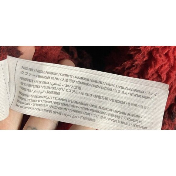 Abercrombie & Fitch NEW Red Black Fleece HALF ZIP Teddy Jacket Coat Size XXL - Picture 4 of 5